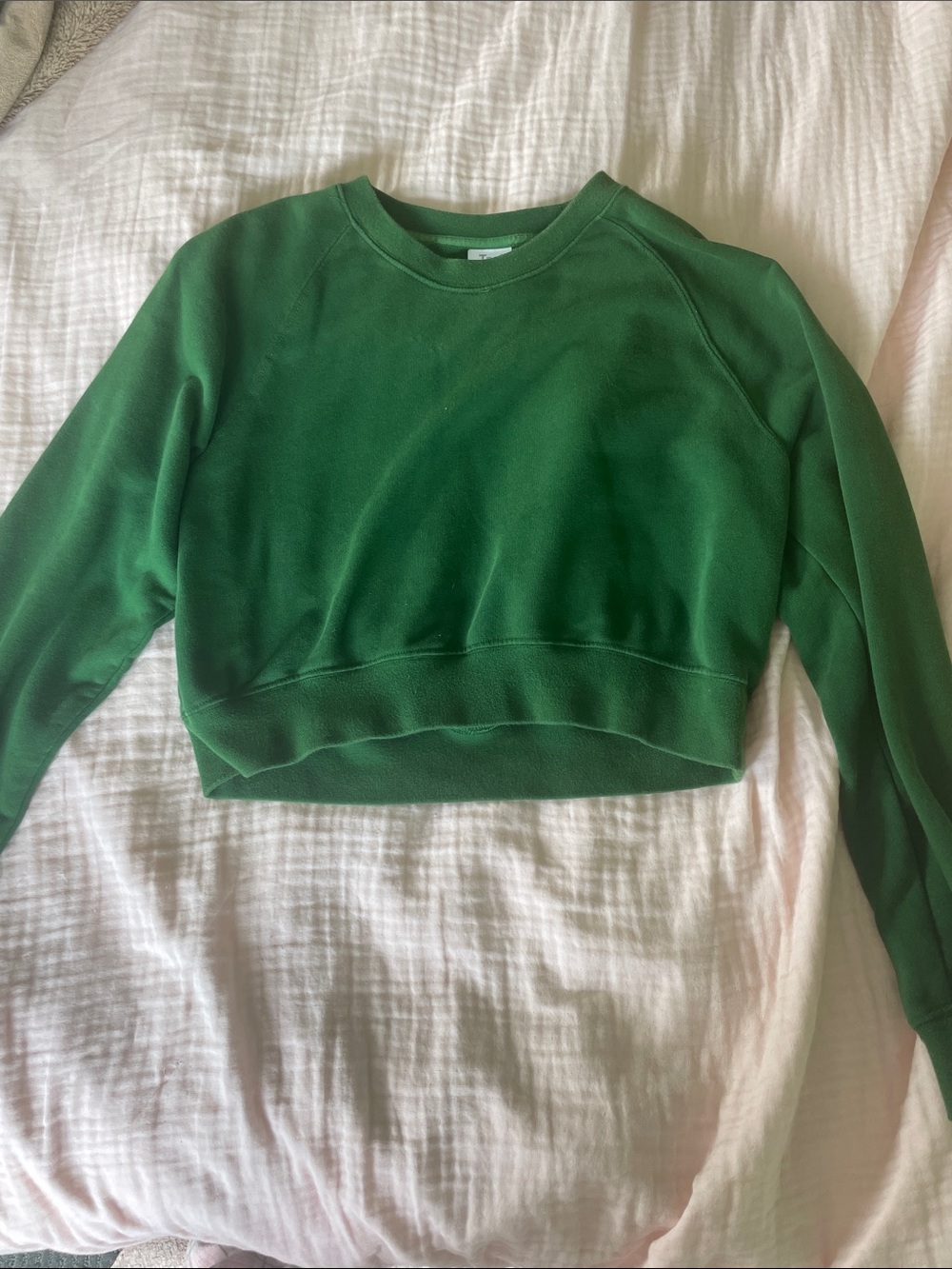 TNA Forest Green Cropped Crewneck Sweatshirt